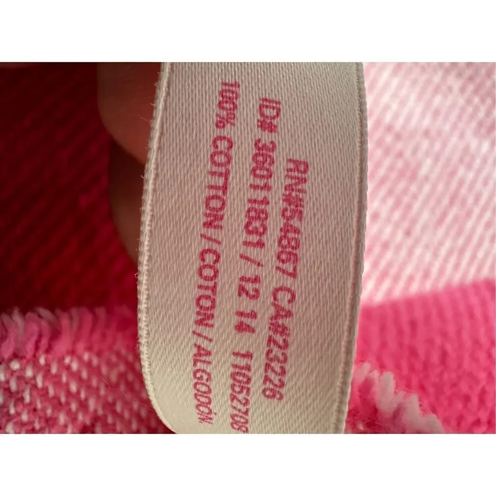 Limited Edition Rare Victoria Secrets PINK Striped Beach Towel Blanket 54”x40”